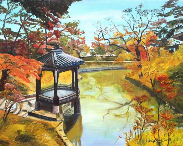 Poets' Pavilion in Autumn 61cmx76cm Oil on Canvas 2019